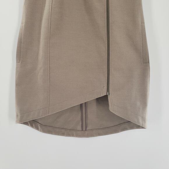 Valette Dress Womens Large Beige Zip Up Asymmetrical Hem Structured Pockets - Picture 4 of 8